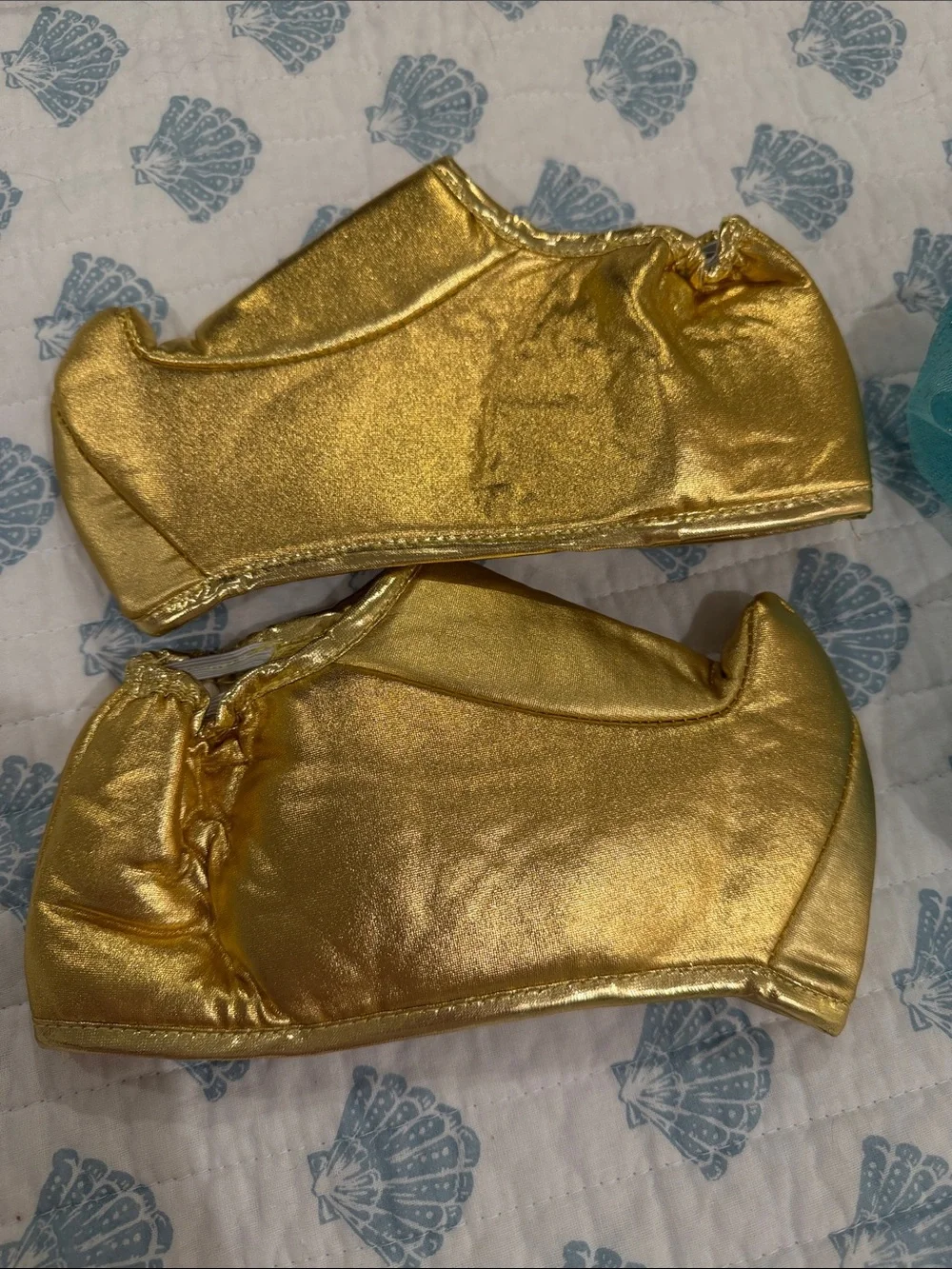 Gold and Teal Princess Headband & Shoe Covers Set - Kids Accessories
